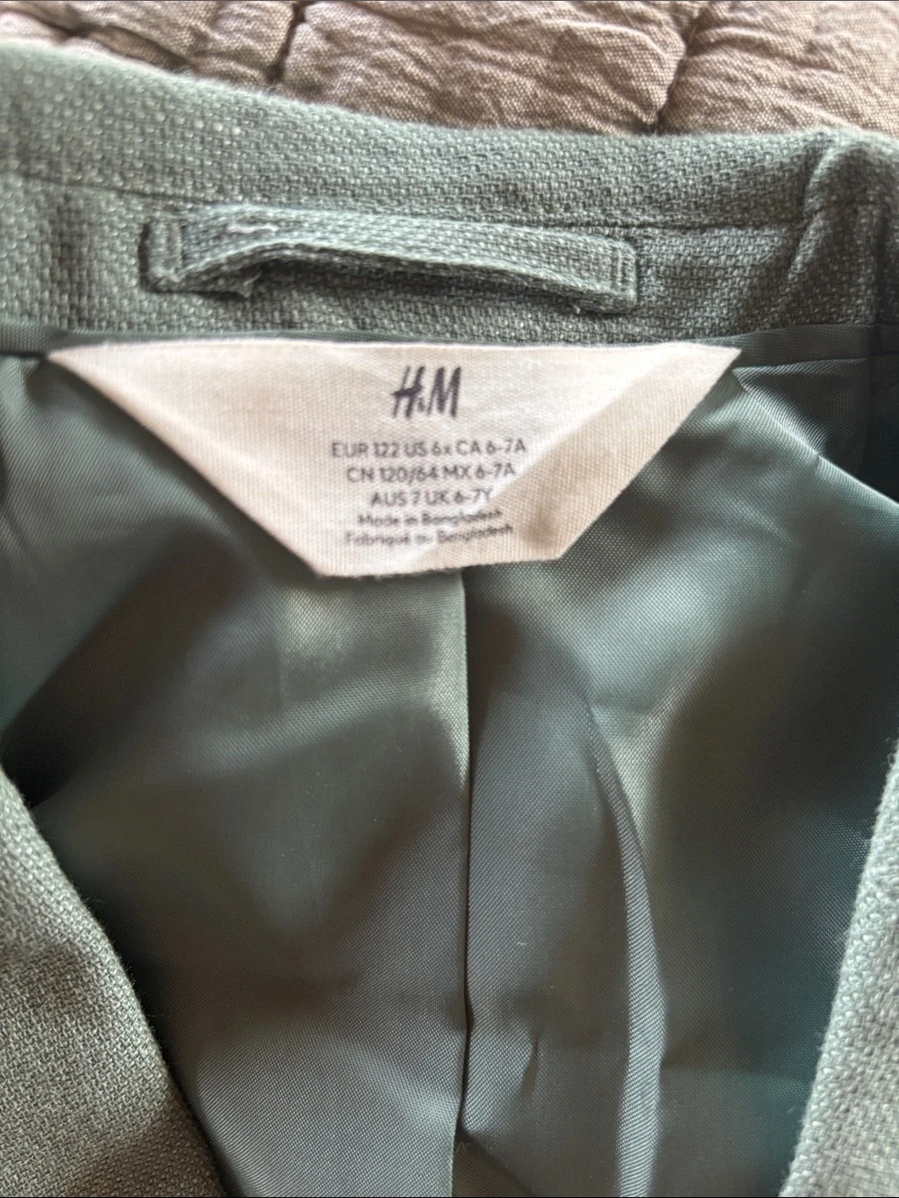 Sage Green boys Blazer with blue dress pants